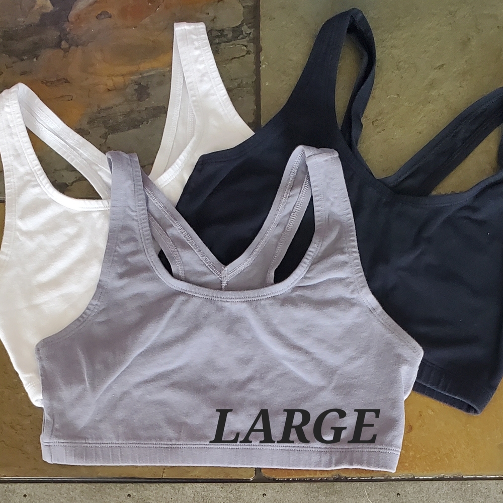 Women's Racerback Sports Bras - White, Black, Gray
